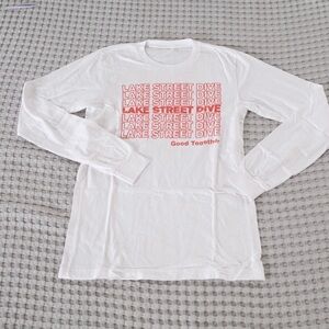 Lake Street Dive Good Together White Long Sleeve Tee - size extra small XS
